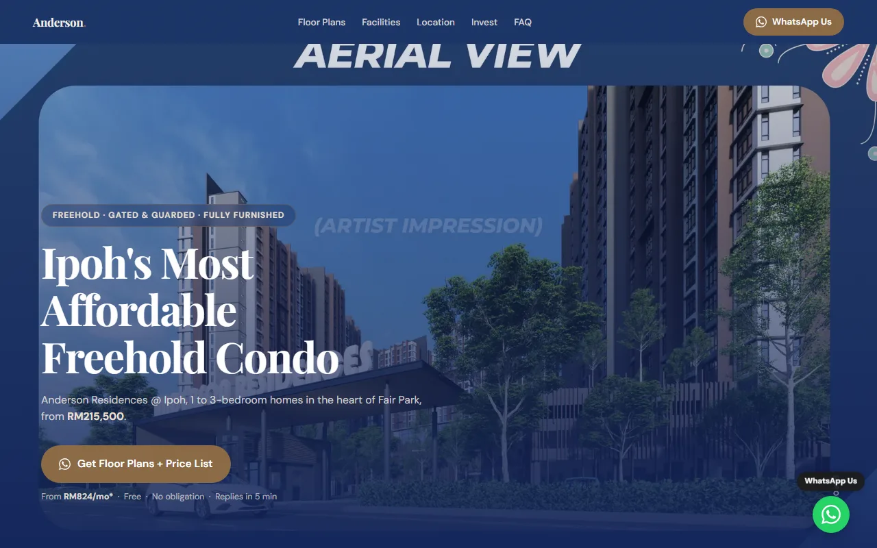 Anderson landing page
