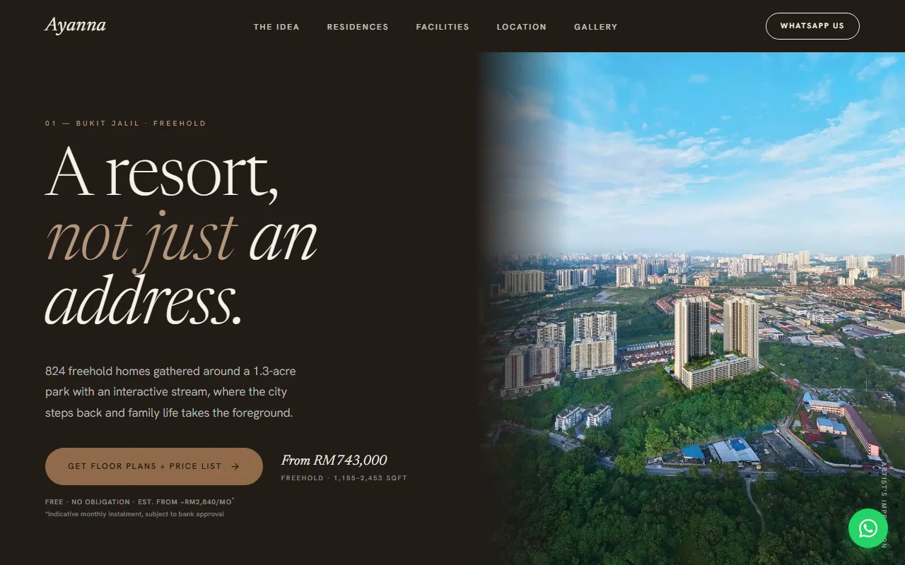 Ayanna landing page