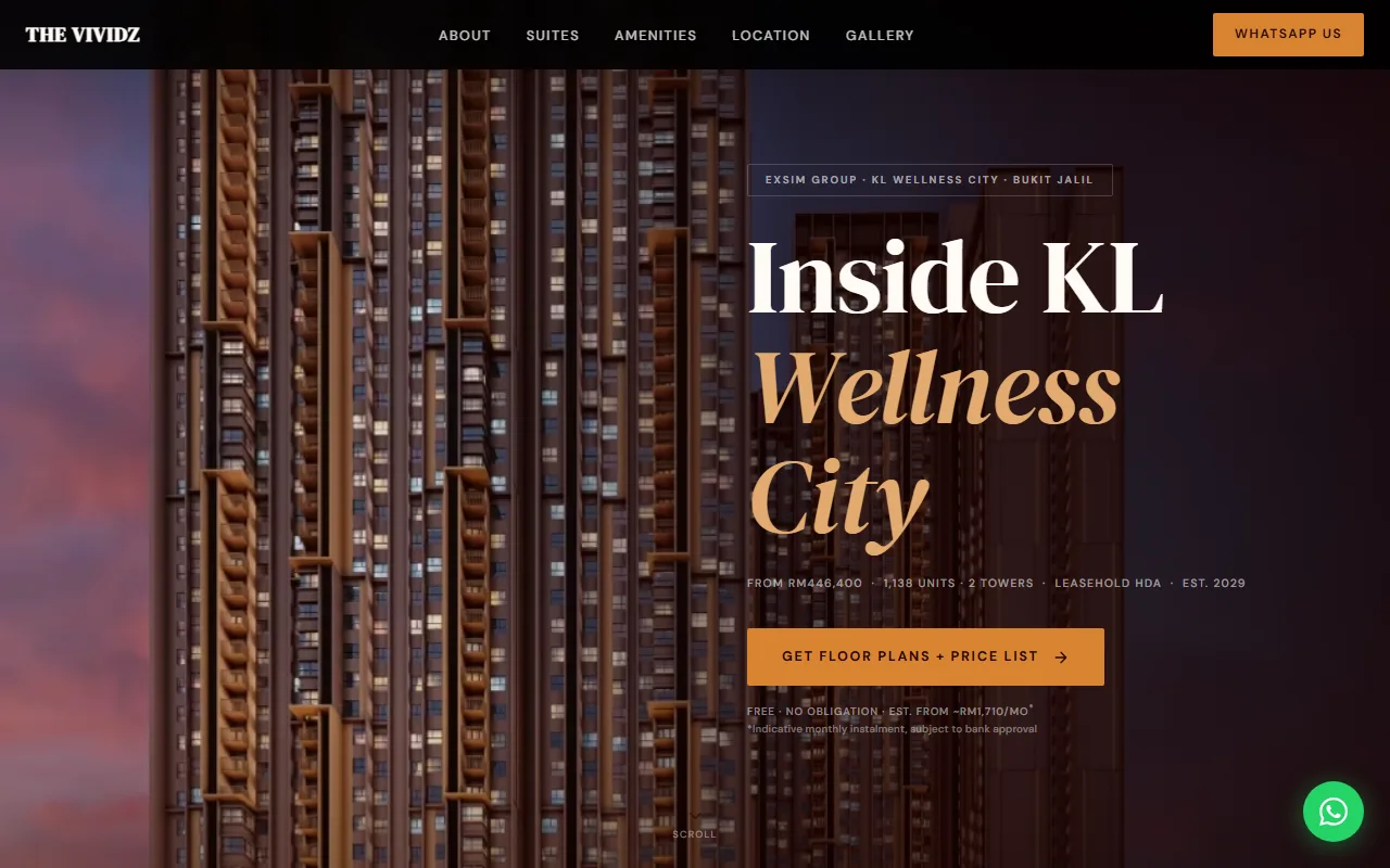 Vividz landing page